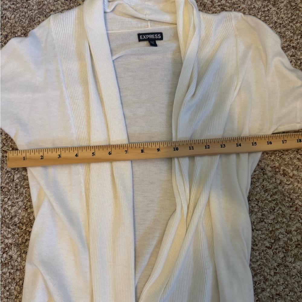 Express Cream Open Front Cardigan - Picture 5 of 5